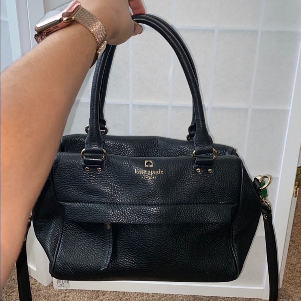 Kate Spade black leather bag with cross body strap